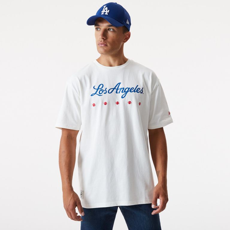 Ropa New Era Mlb Blancos - LA Dodgers Heritage Oversized 62143NROL